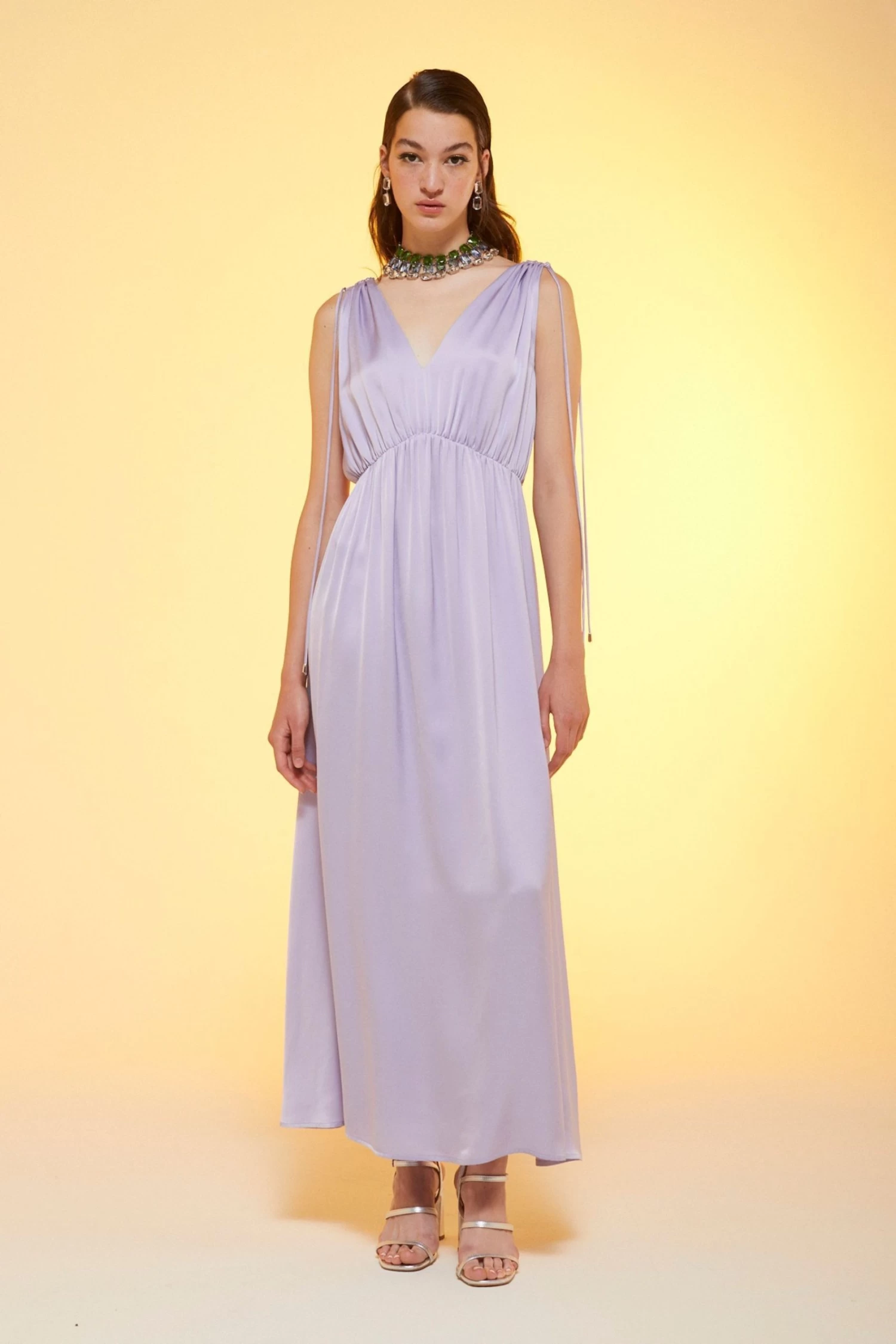 Ottod'Ame Purple Sleeveless Satin Scalloped Maxi Dress 3 Ottod'Ame Purple Sleeveless Satin Scalloped Maxi Dress