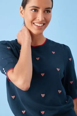 Next Coronation Gem Detail Short Sleeve Knit Top