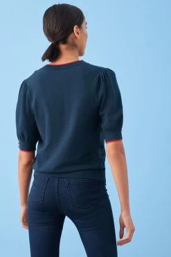 Next Coronation Gem Detail Short Sleeve Knit Top -Fashion Women D74 691s3