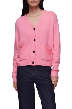 Whistles Pink Stella Pocket Cardigan