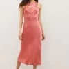 Paige Pink Aurem Silk Maxi Dress -Fashion Women D74358s