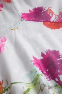 Ted Baker Mekayla White Empire Line Midi Dress With Puff Sleeves -Fashion Women D76029s6