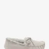 Pure Collection Grey Sheepskin Moccasins -Fashion Women D77491s