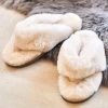 Pure Collection Cream Sheepskin Toe Post Slippers -Fashion Women D77494s