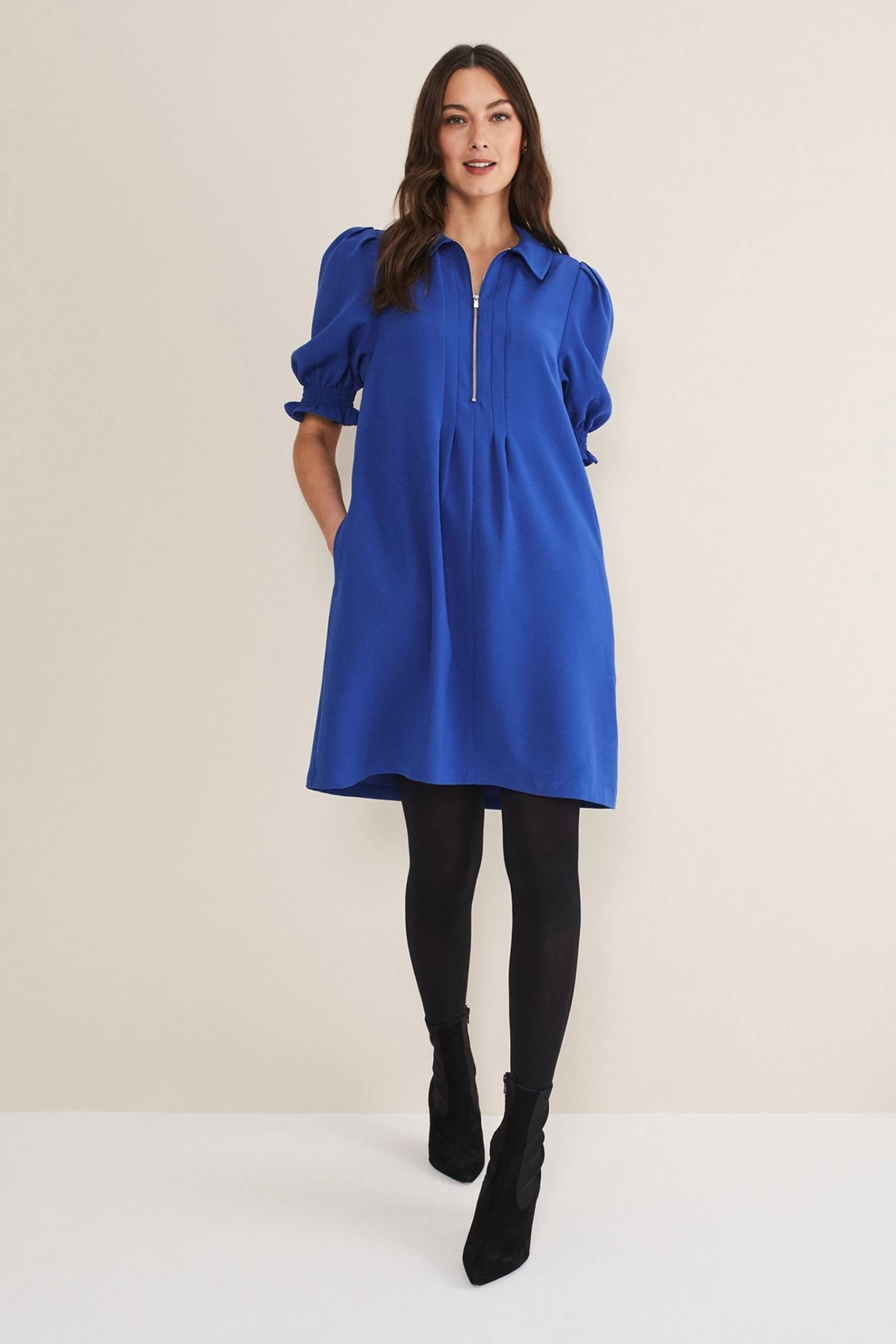 Phase Eight Blue Candice Zip Dress 5 Phase Eight Blue Candice Zip Dress - Image 3