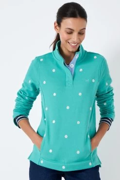 Crew Clothing Company Aqua Blue Colour Block Cotton Casual Hoodie