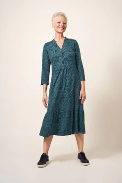 White Stuff Blue Naya Jersey Dress -Fashion Women D78845s3
