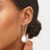 Next Silver Tone Teardrop Sparkle Pave Pull Through Earrings -Fashion Women D80542s