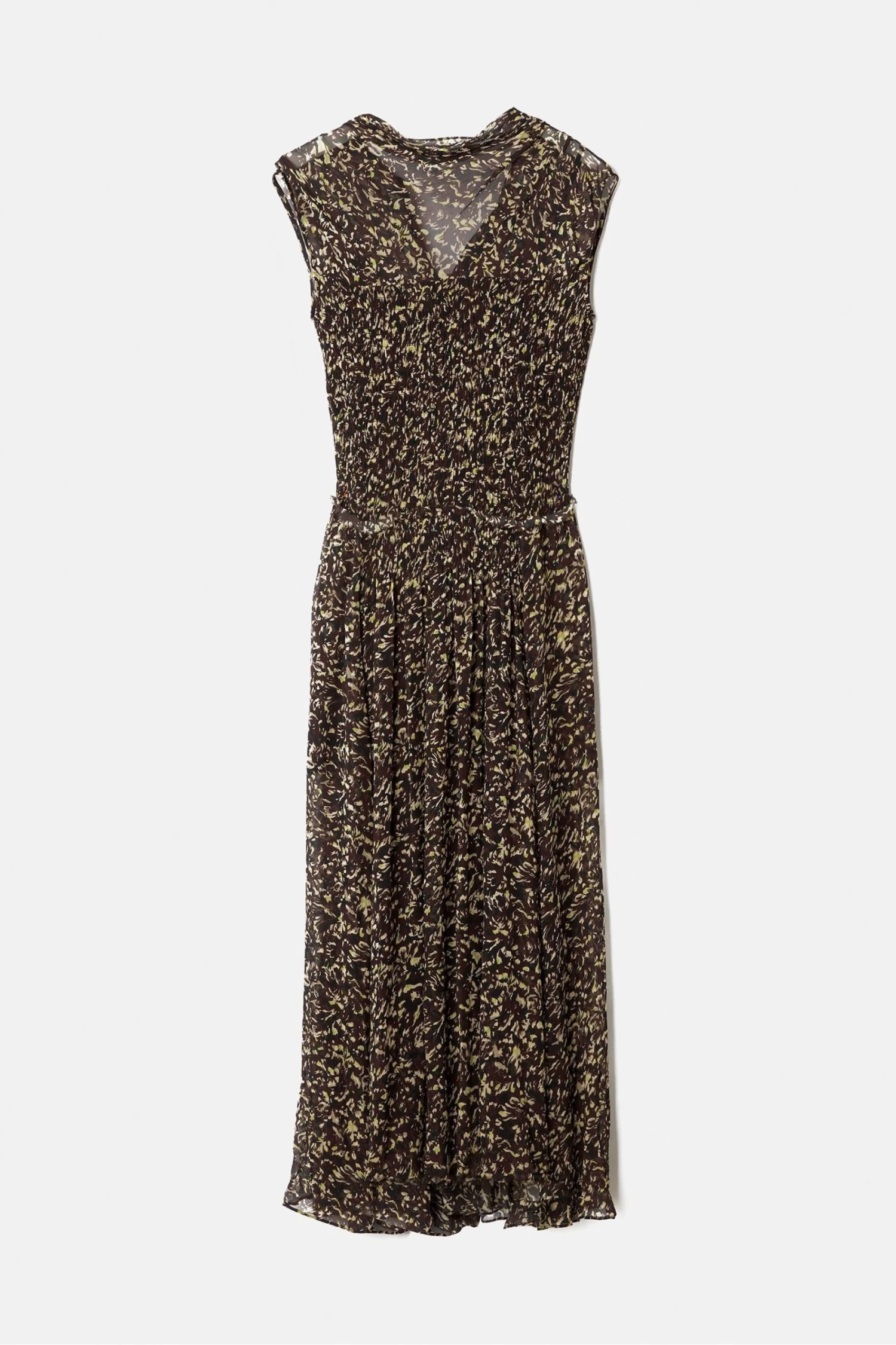 Jigsaw Brown Brushwork Crinkle Dress 9 Jigsaw Brown Brushwork Crinkle Dress - Image 7