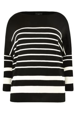 Live Unlimited Black Curve Stripe Jumper -Fashion Women D83460s6