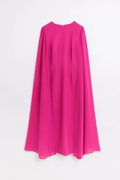 River Island Pink Chiffon Sleeve Bodycon Midi Dress -Fashion Women D84 089s4