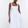 River Island White Denim Dress -Fashion Women D84086s