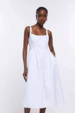 River Island White Denim Dress
