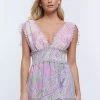 River Island Purple Plunge Mix Print Playsuit -Fashion Women D84123s