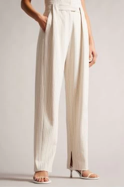 Ted Baker Cream Kllarat Tailored Barrel Leg Trousers