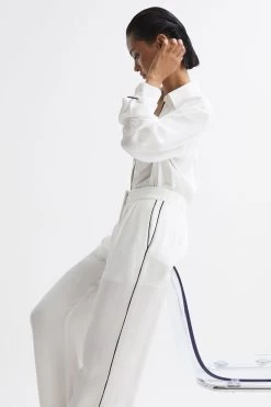 Reiss Gina Mid Rise Wide Leg Trousers