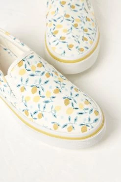 FatFace White Willow Lemons Slip On Trainers -Fashion Women D90574s3