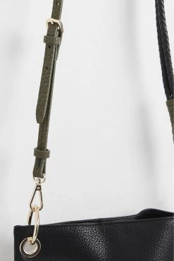 Oliver Bonas Black Matila Plait Cross-body Bag -Fashion Women D94017s4