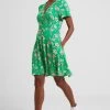 French Connection Green Camille Meadow V-Neck Dress