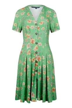 French Connection Green Camille Meadow V-Neck Dress -Fashion Women D97508s4