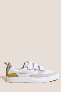 White Stuff Tabitha Velcro Leather White Trainers