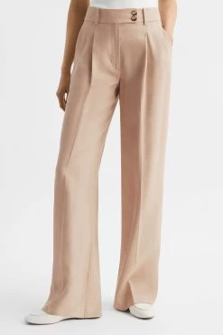 Reiss Hollie Wide Leg Linen Trousers 9 Reiss Hollie Wide Leg Linen Trousers -Fashion Women D98245s3
