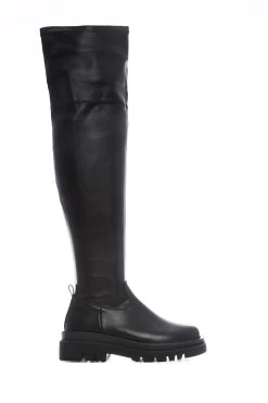 MbyModa Chunky Black Square Toe Casual Boots