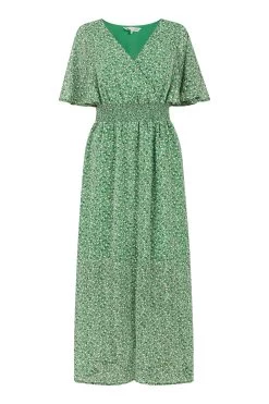 Yumi Ditsy Print Ruched Maxi Dress -Fashion Women K02206s4