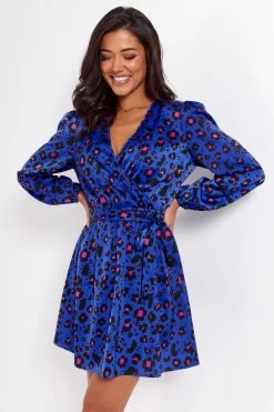 Pour Moi Fuller Bust Millie Faux Wrap Woven Satin Dress