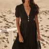 Lipsy Broderie V Neck Puff Sleeve Midi Summer Dress -Fashion Women K20195s