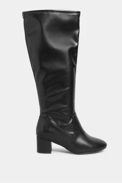 Yours Curve Extra-Wide Fit Stretch Knee High PU Boots -Fashion Women K21049s2