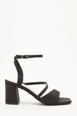 Quiz Diamante Block Heeled Sandals