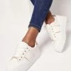 Lipsy Lace Up Low Top Flatform Faux Leather Trainer -Fashion Women K28 997s