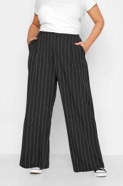 Yours Curve Pin Stripe Dad Trouser