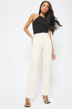 Next Lipsy High Waist Straight Leg Harper Jeans -Fashion Women K31789s3