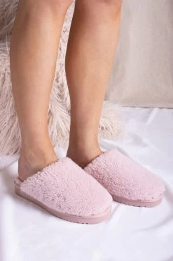 Pretty You London Shearling Sheepskin Mule Slipper Jude
