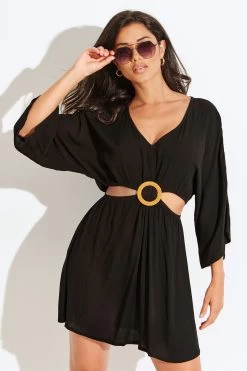 Pour Moi Ecovero Cut Out Crinkle O Ring Cover Up