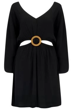 Pour Moi Ecovero Cut Out Crinkle O Ring Cover Up -Fashion Women K35375s4