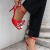Linzi Laine Stiletto Heeled Sandal With Double Bow Embellishment -Fashion Women K35381s