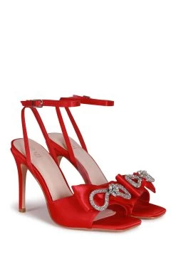Linzi Laine Stiletto Heeled Sandal With Double Bow Embellishment -Fashion Women K35381s3
