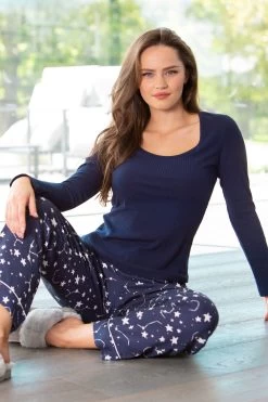 Pour Moi Rib Jersey Long Sleeve Top -Fashion Women K35545s3