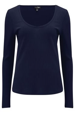 Pour Moi Rib Jersey Long Sleeve Top -Fashion Women K35545s4