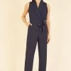 Yumi Satin Wrap Front Jumpsuit -Fashion Women K35949s