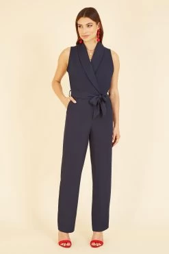 Yumi Satin Wrap Front Jumpsuit