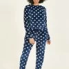 Yumi Super Soft Spot Fleece Pyjamas -Fashion Women K35952s