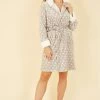 Yumi Soft Star Fleece Dressing Gown -Fashion Women K35970s