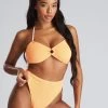 South Beach Textured Bandeau Bikini Set -Fashion Women K35989s