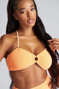 South Beach Textured Bandeau Bikini Set -Fashion Women K35989s3