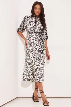 Lipsy Pleated Midi Shirt Dress -Fashion Women K36618s3