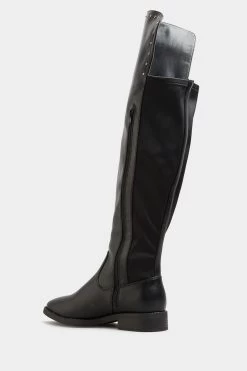 Yours Curve Extra-Wide Fit PU Over The Knee Stud Boot -Fashion Women K37068s4